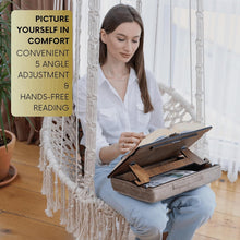 Load image into Gallery viewer, Compact &amp; Portable Book Stand with Storage - Ideal for Recipes &amp; Sheet Music