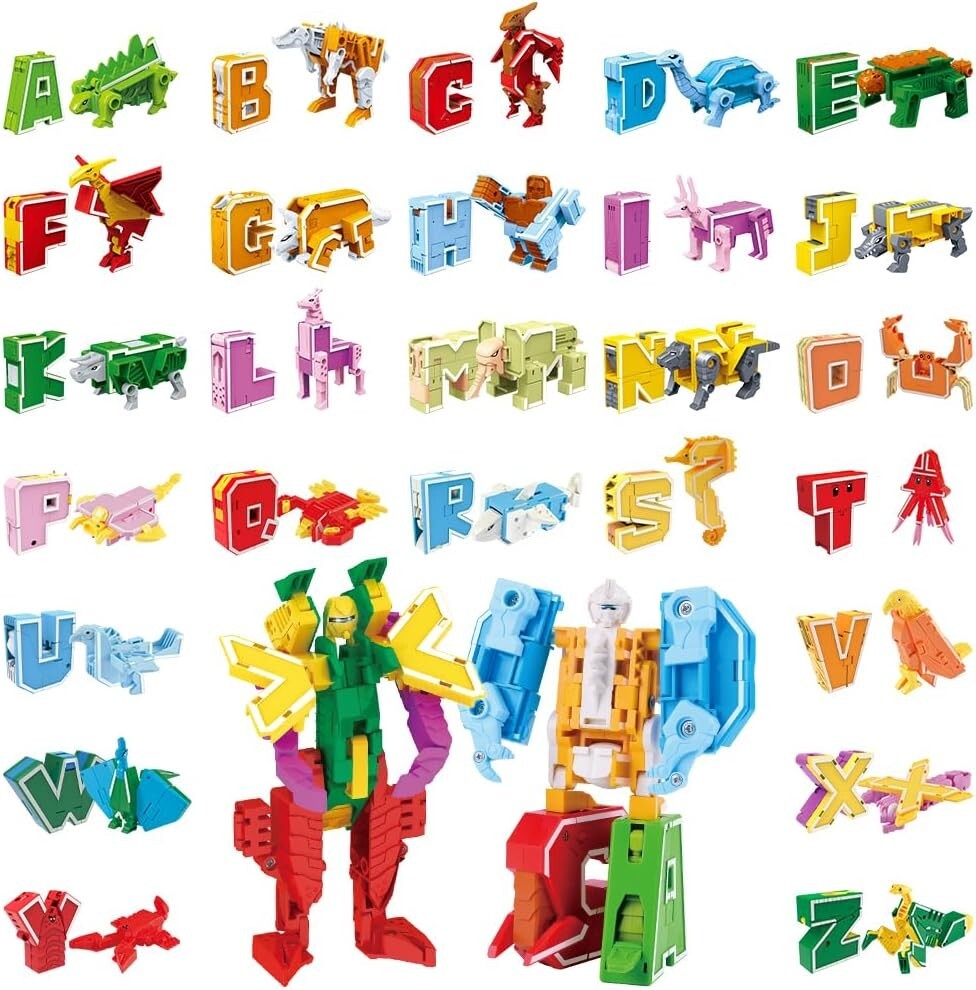 Eco-Friendly 26 Piece Alphabet Animals - Interactive STEM Learning for Toddlers
