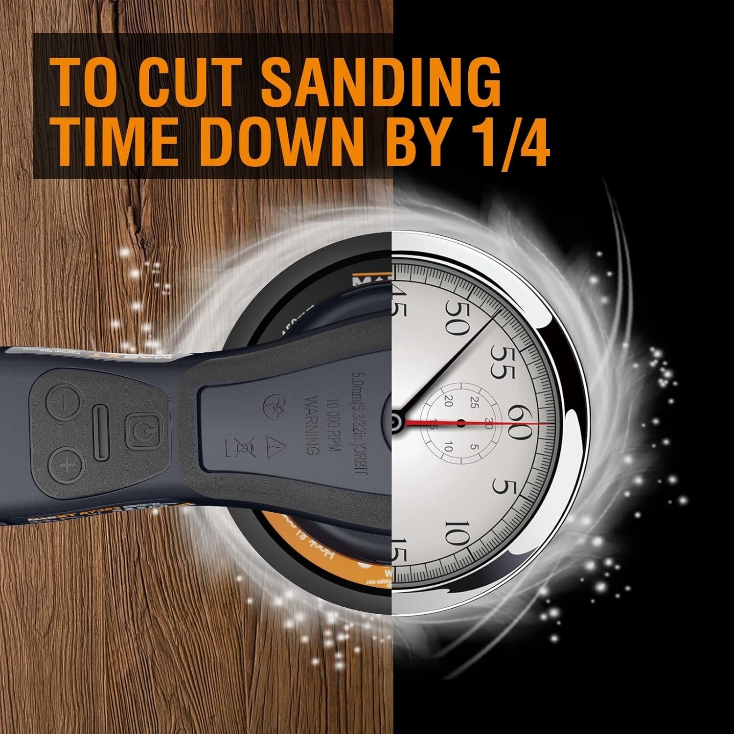 Electric Random Orbital Sander with 5" & 6" Pads for Woodworking Precision