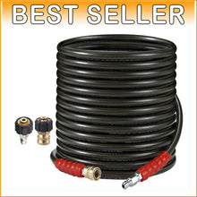 Load image into Gallery viewer, High-Pressure 50ft Pressure Washer Hose with Quick Connect - 3/8 Inch &amp; 6000 PSI