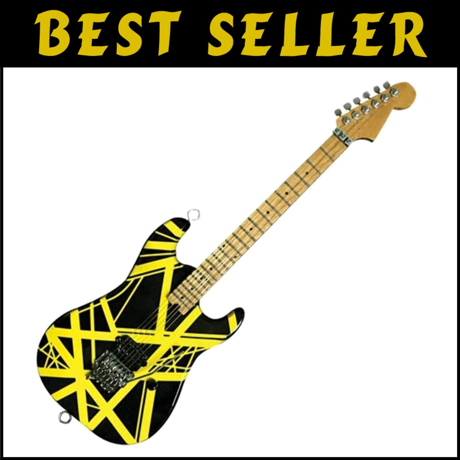 Eddie Van Halen Mini Replica Guitar - Gorgeous Black & Yellow Display Model