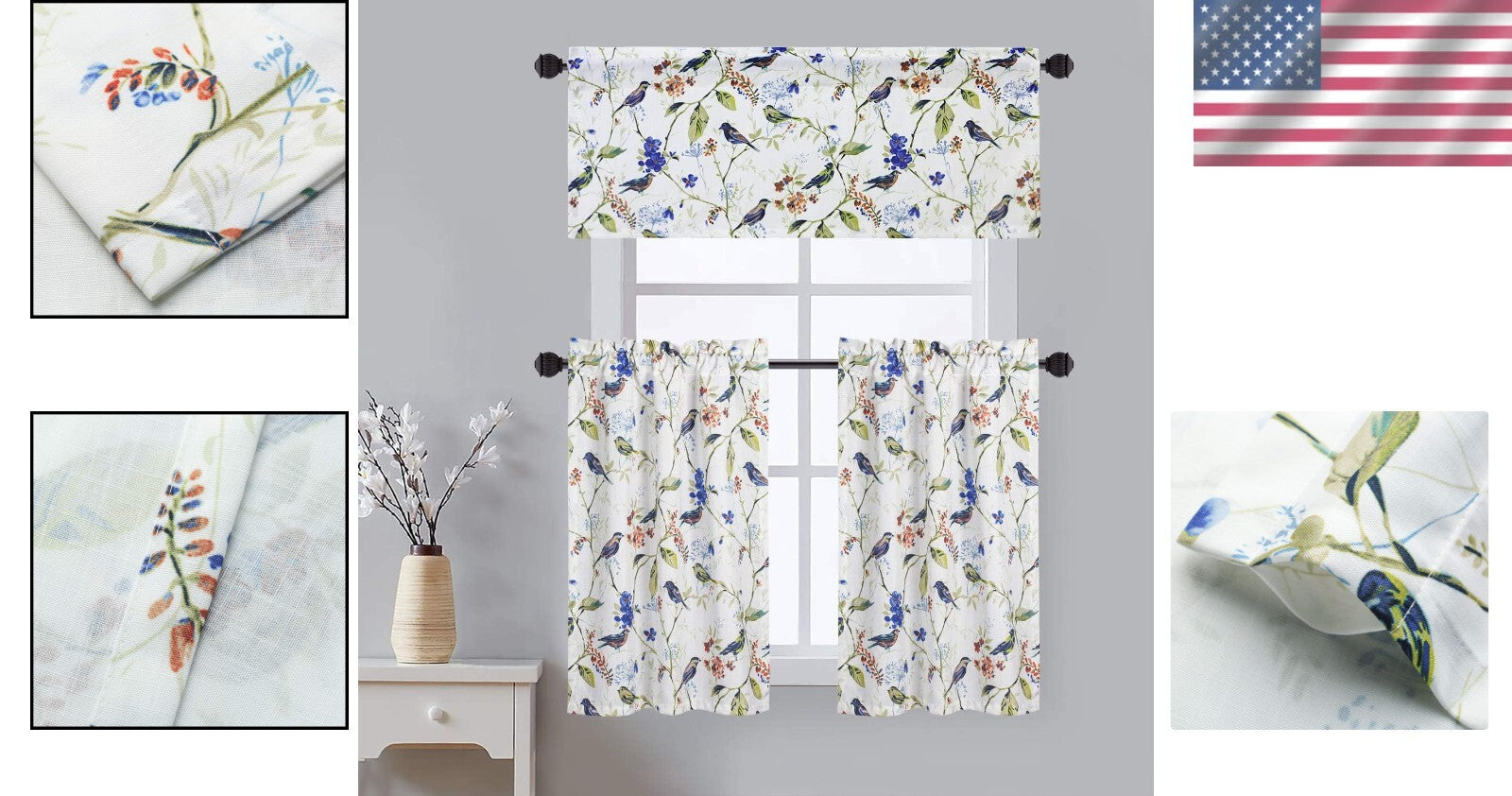 Versatile Farmhouse Valance & Curtain Tiers - Window Decor for Kitchen and More