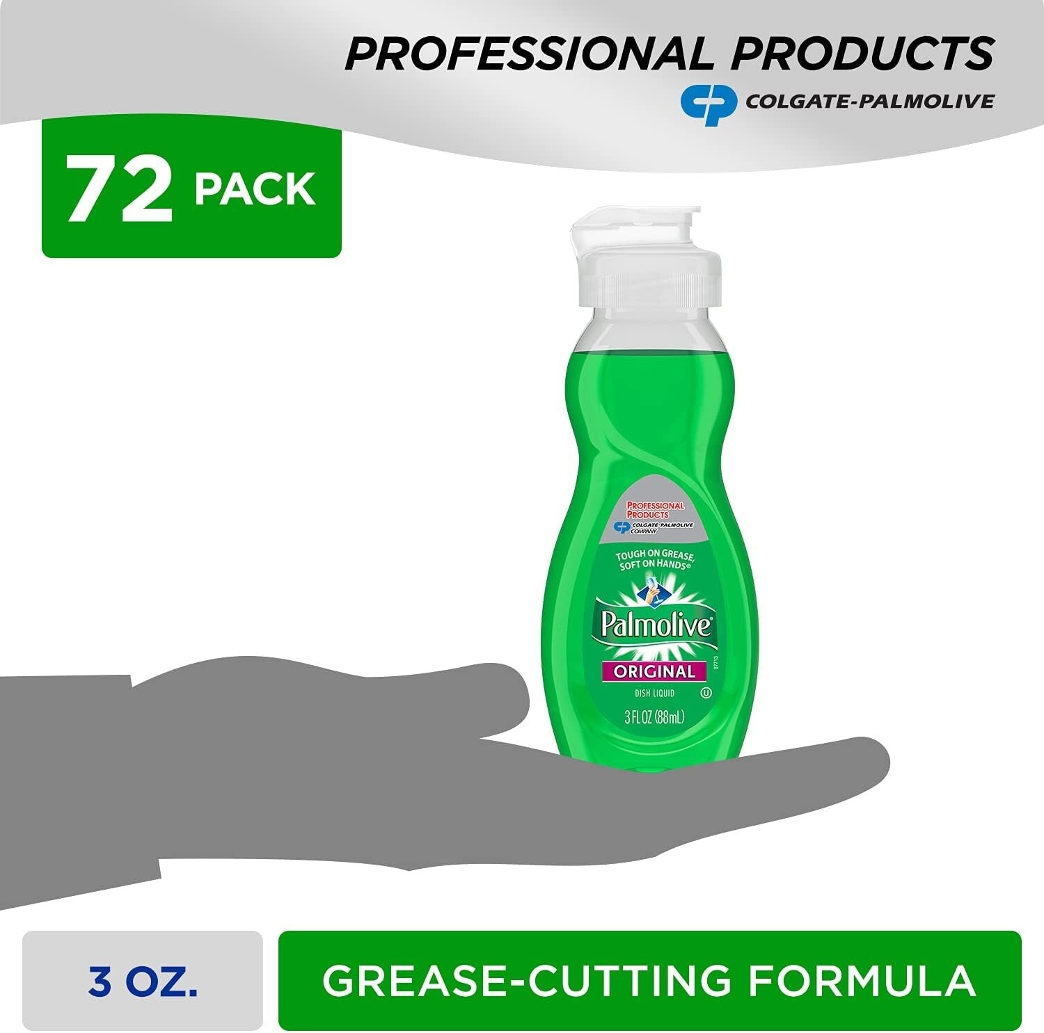 Non-Toxic 3 Fl Oz Dish Soap - Original Scent, Pack of 72 for Convenient Cleaning