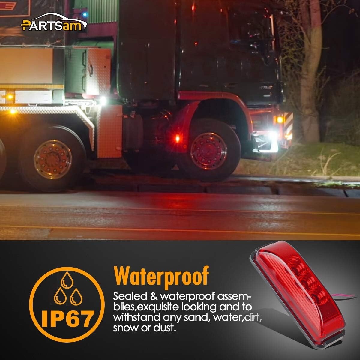 Enhance Safety with 10 Waterproof LED Clearance Lights - 3.9 Inch Red