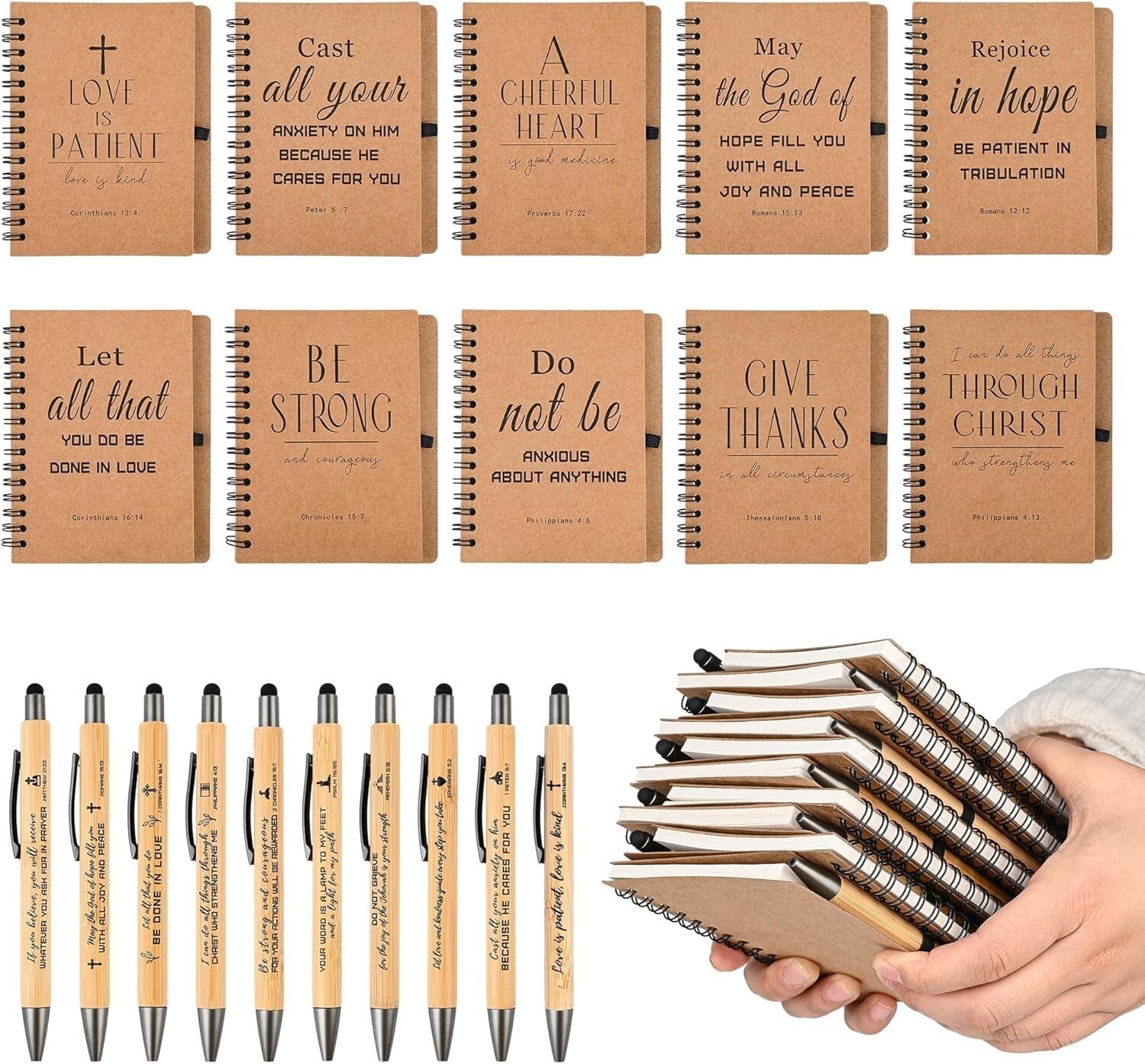 Hardcover Christian Journals & Bamboo Pens - Thoughtful Gifts for All Occasions