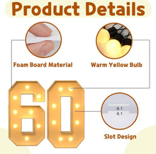 Load image into Gallery viewer, DIY Assemble Light Up 3FT Number 60 for Unforgettable Parties and Anniversaries