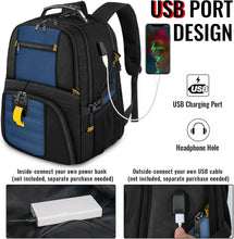 Load image into Gallery viewer, Large Water-Resistant College and Travel Backpack - 17” Laptop Carrier, Roy Blue