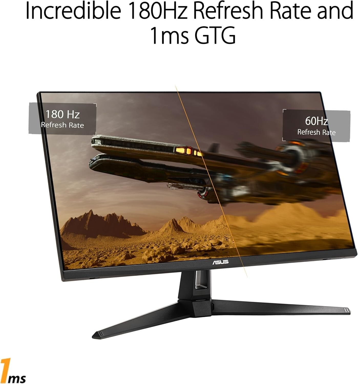 Fast IPS 27” Gaming Monitor with 1440P, 180Hz and Extreme Low Motion Blur Sync