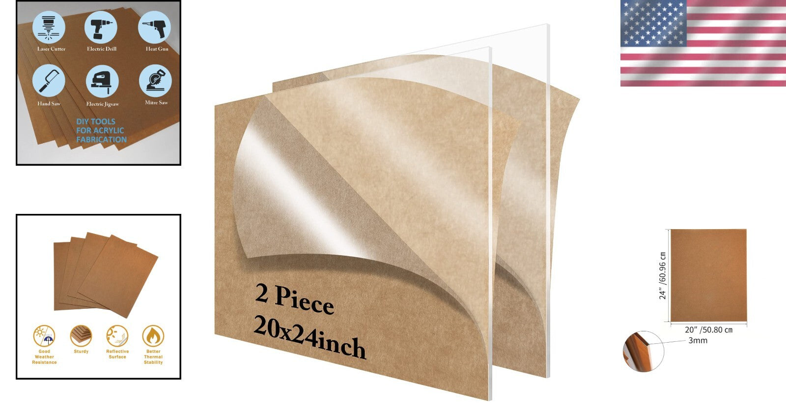 Clear Plastic Sheets 20” x 24” 3mm Thickness for Versatile Display Projects