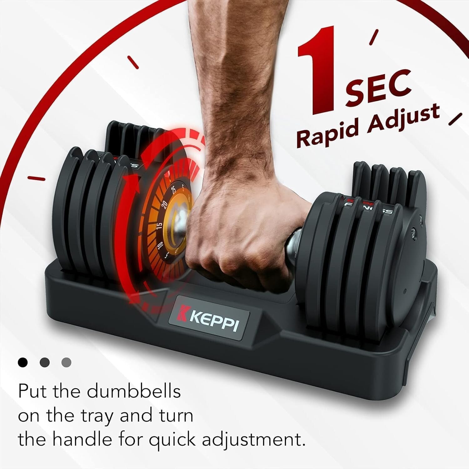 Durable Adjustable Dumbbell Set with Safety Weight Dial - 25lb/40lb/55lb/60lb