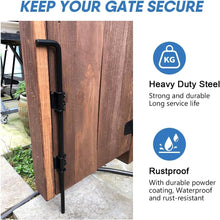Load image into Gallery viewer, Black 24-Inch Heavy Duty Cane Bolt Set - Ideal for Secure Gate Reinforcement