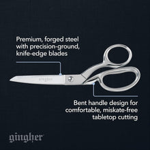 Load image into Gallery viewer, Ergonomic 8" Stainless Steel Fabric Scissors with Ambidextrous Handle and Sheath