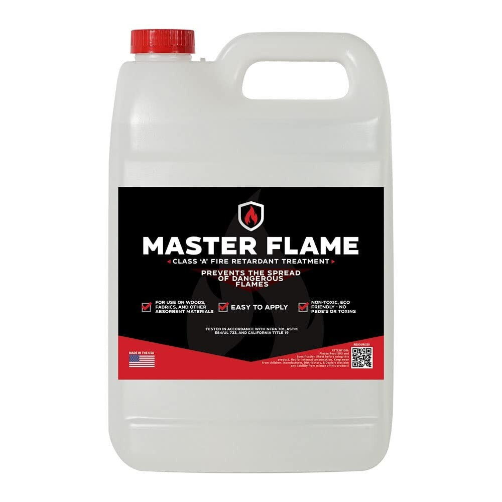 1 Gallon Master Flame Fire Retardant - Tested Spray for Wood, Fabric & Paper