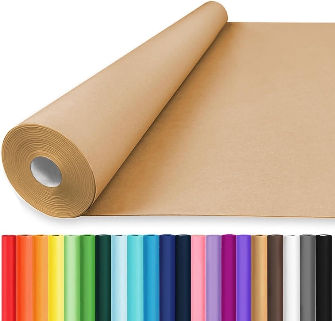 36" x 2400" Eco-Friendly Brown Kraft Wrapping Paper Roll - Durable and Elegant