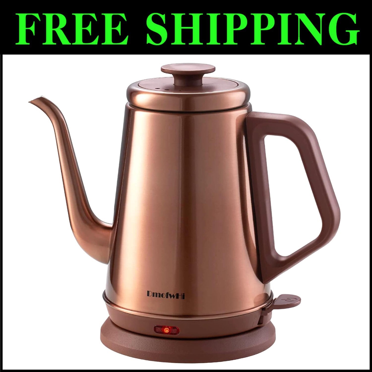 High-Performance 1.0L Copper Electric Kettle with Cool-Touch Handle & Fast Boil