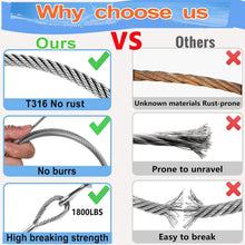 Load image into Gallery viewer, 220FT Stainless Steel Cable with Cutter - Ideal for Railing &amp; Landscape Projects