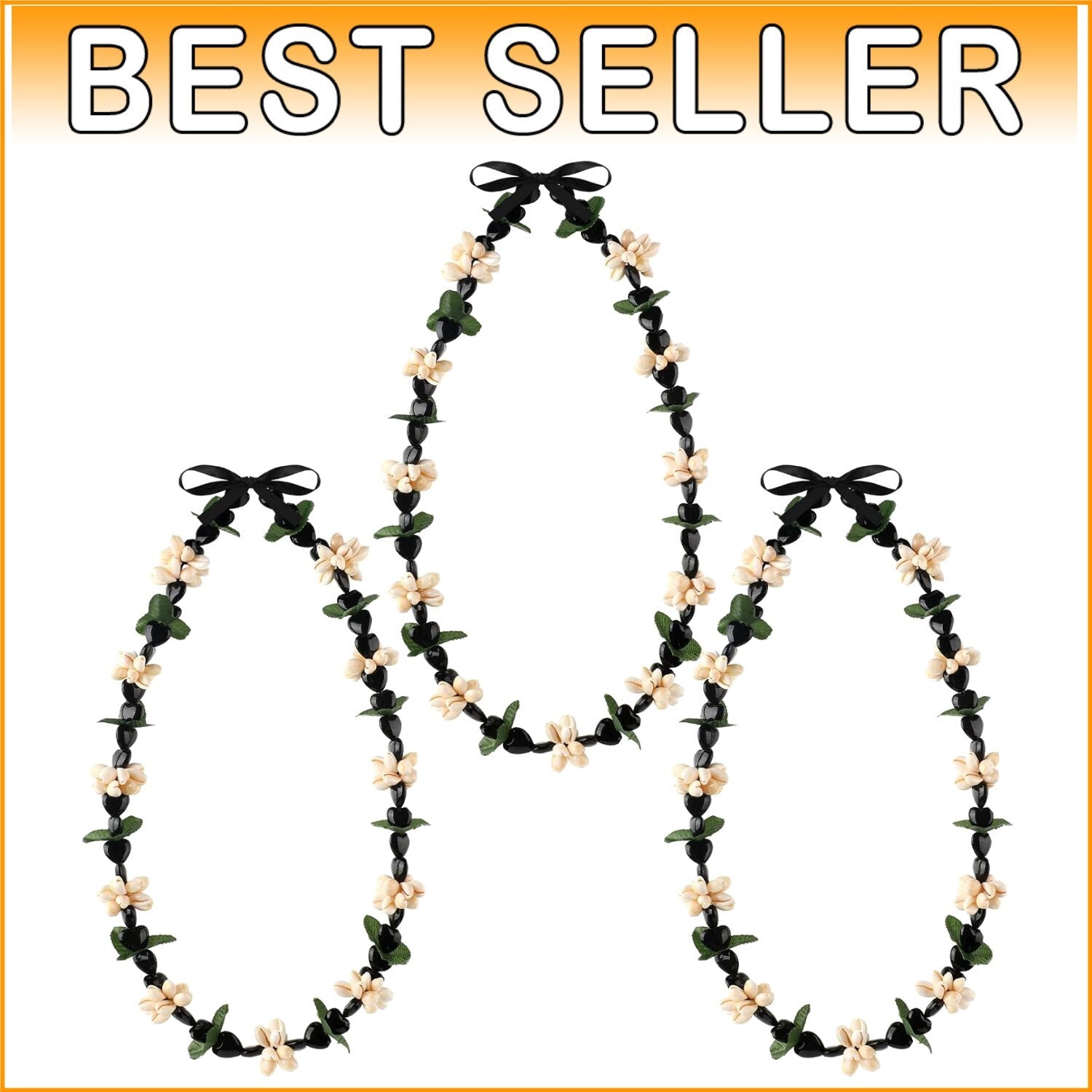 Pack of 6 Adjustable Hawaiian Kukui Nut Leis - 32'' Graduation Accessories