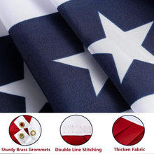 Load image into Gallery viewer, 6-Pack 3x6 Ft American Flag Bunting - Bright Pleated Fan Flag for Celebrations