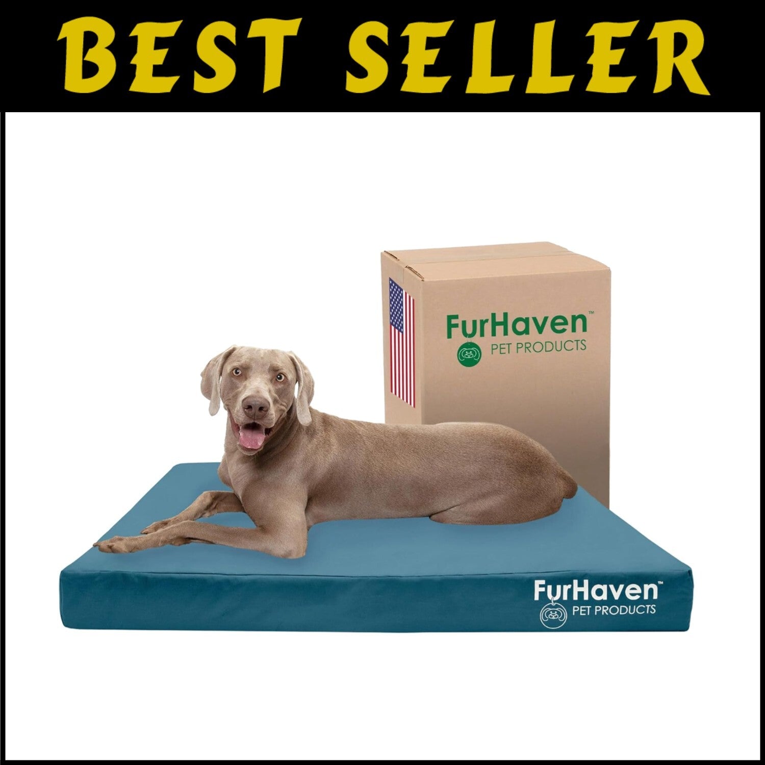 Deep Lagoon Water-Resistant Cooling Gel Dog Bed for Large Dogs, Jumbo Plus Size