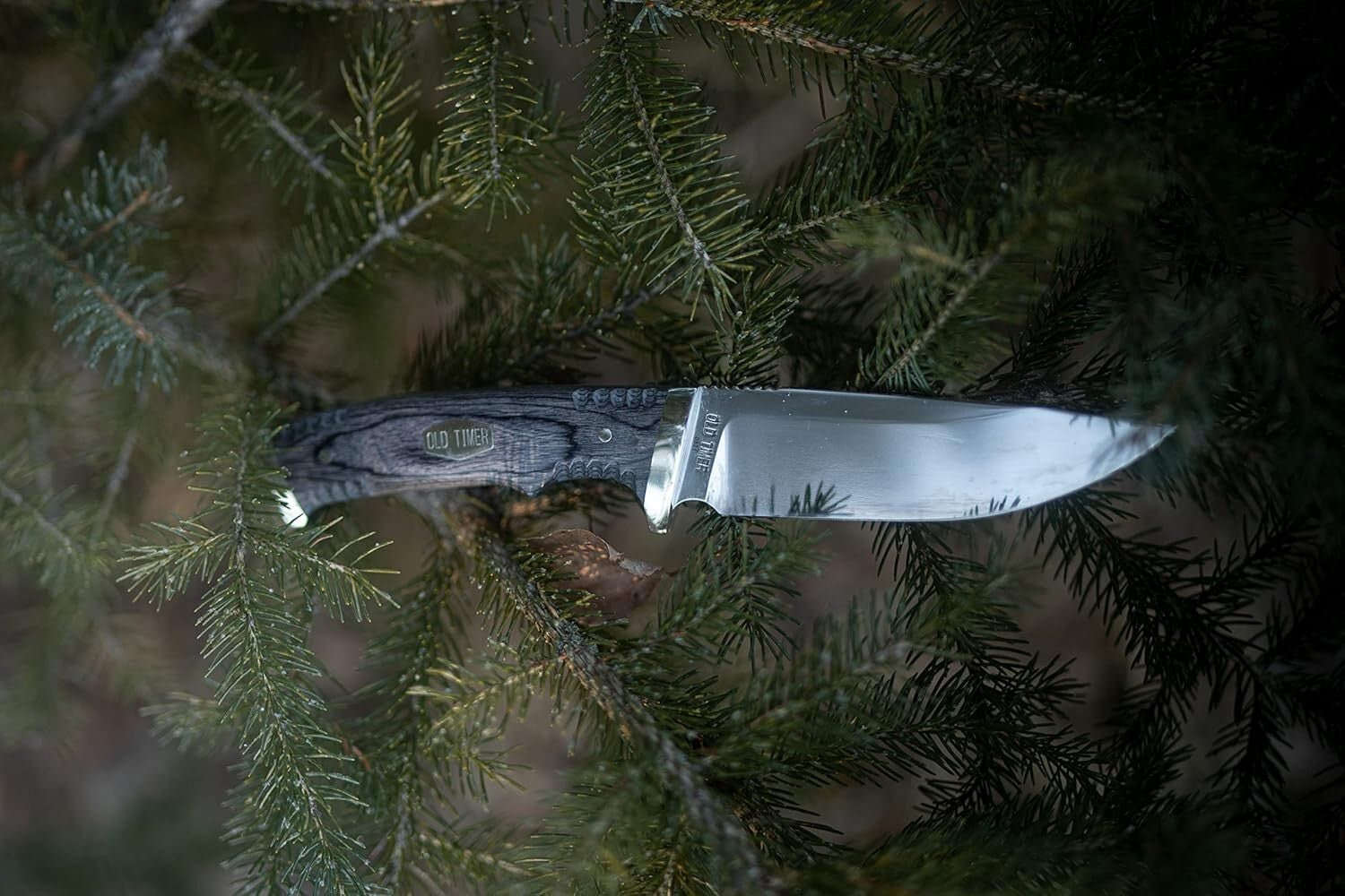 10.25in Drop Point Fixed Blade Knife with Leather Sheath for Hunting & Camping