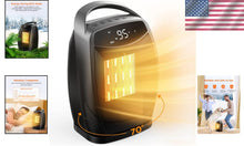Load image into Gallery viewer, 1500W/750W Portable Ceramic Space Heater with Adjustable Thermostat &amp; Safety ...