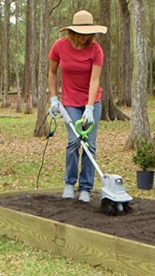 7.5-Inch Corded Electric Tiller with Ergonomic Grip - Hassle-Free Gardening