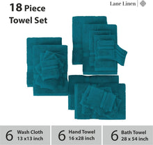 Load image into Gallery viewer, 18-Pack Hotel Spa Quality Bath Towels - Super Soft, Fast Drying, Cotton Luxury
