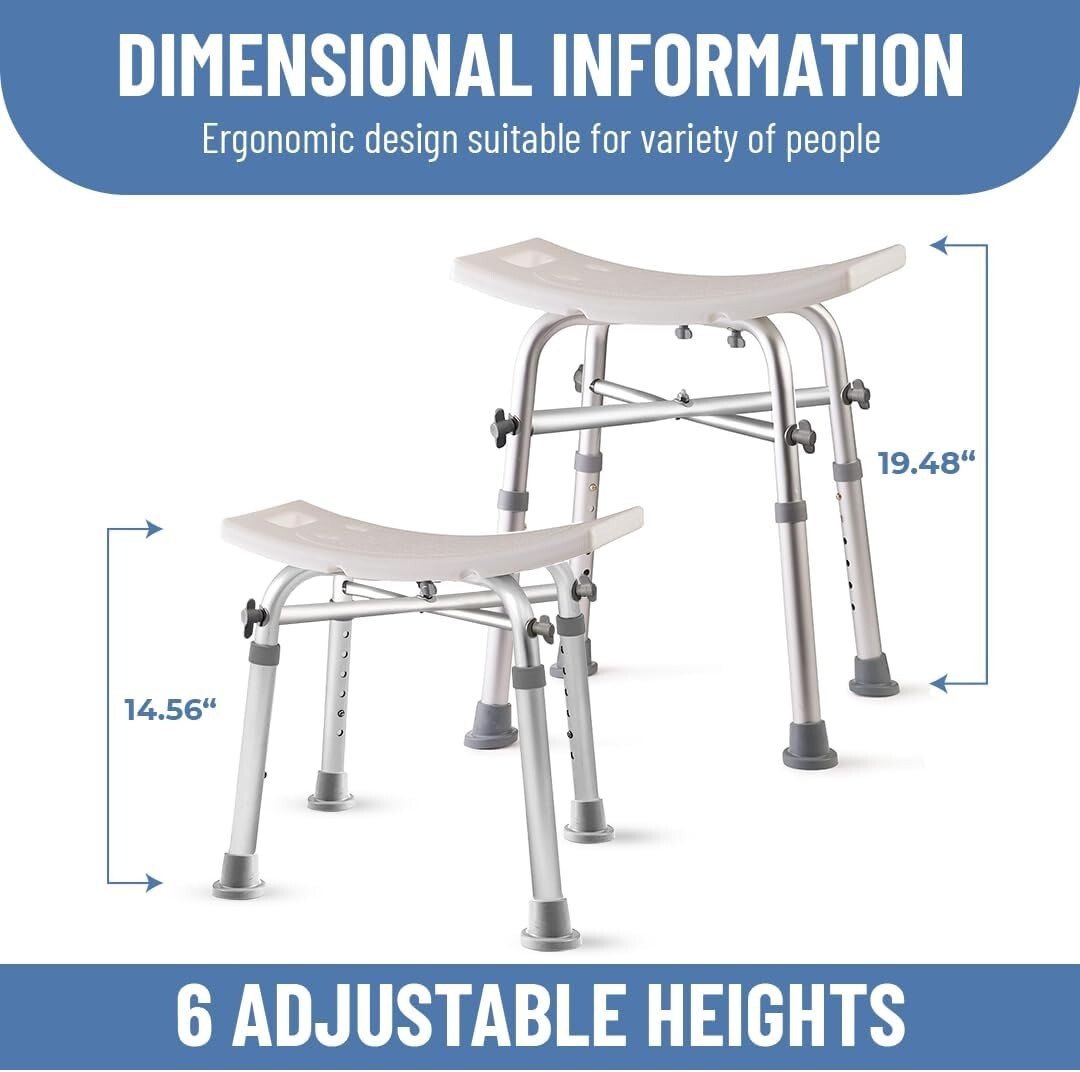 Adjustable Heavy-Duty Shower Chair - Perfect for Elderly & Disabled Comfort