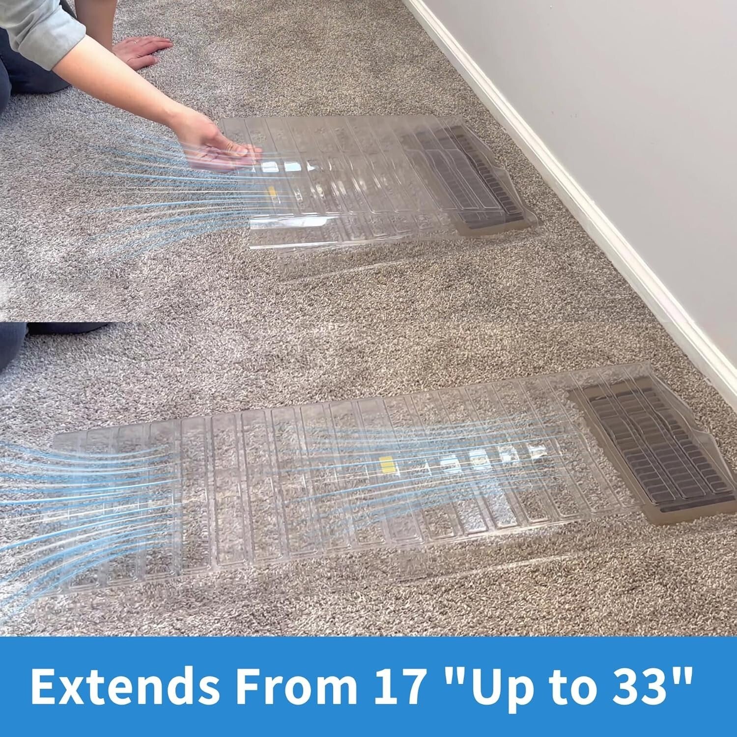 Adjustable Air Flow Deflector for Under Furniture, 17"-33" - 2 Super Duty Units