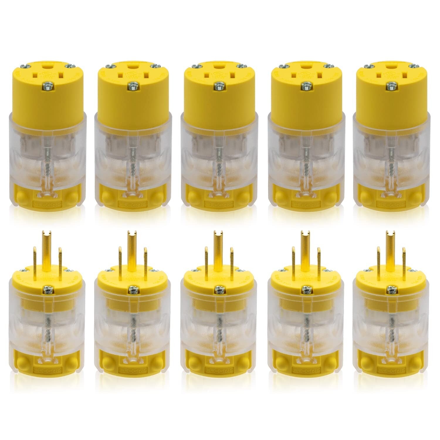 NEMA 5-15P/R Lighted Plug Set - Durable 15 Amp Connector for Power Applications