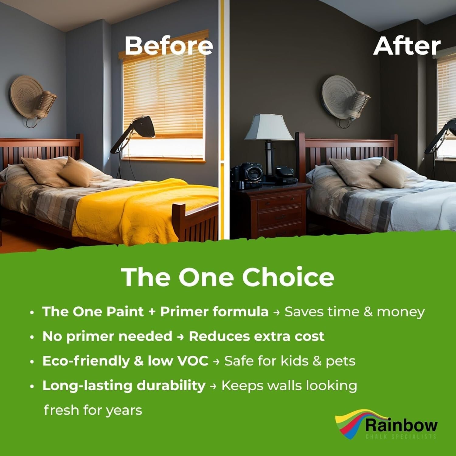 Durable All-in-One Brown Paint & Primer - Fast Drying for Indoor & Outdoor Use