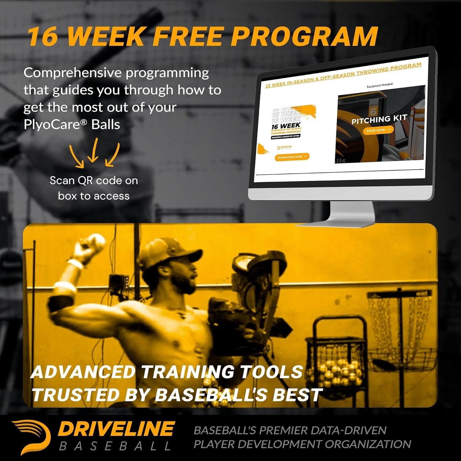 PlyoCare Weighted Baseballs: Improve Mechanics & Velocity - 6 Balls Included