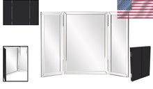 Load image into Gallery viewer, Tri-Fold Portable Vanity Mirror with Beveled Edges - Elegant Tabletop Design