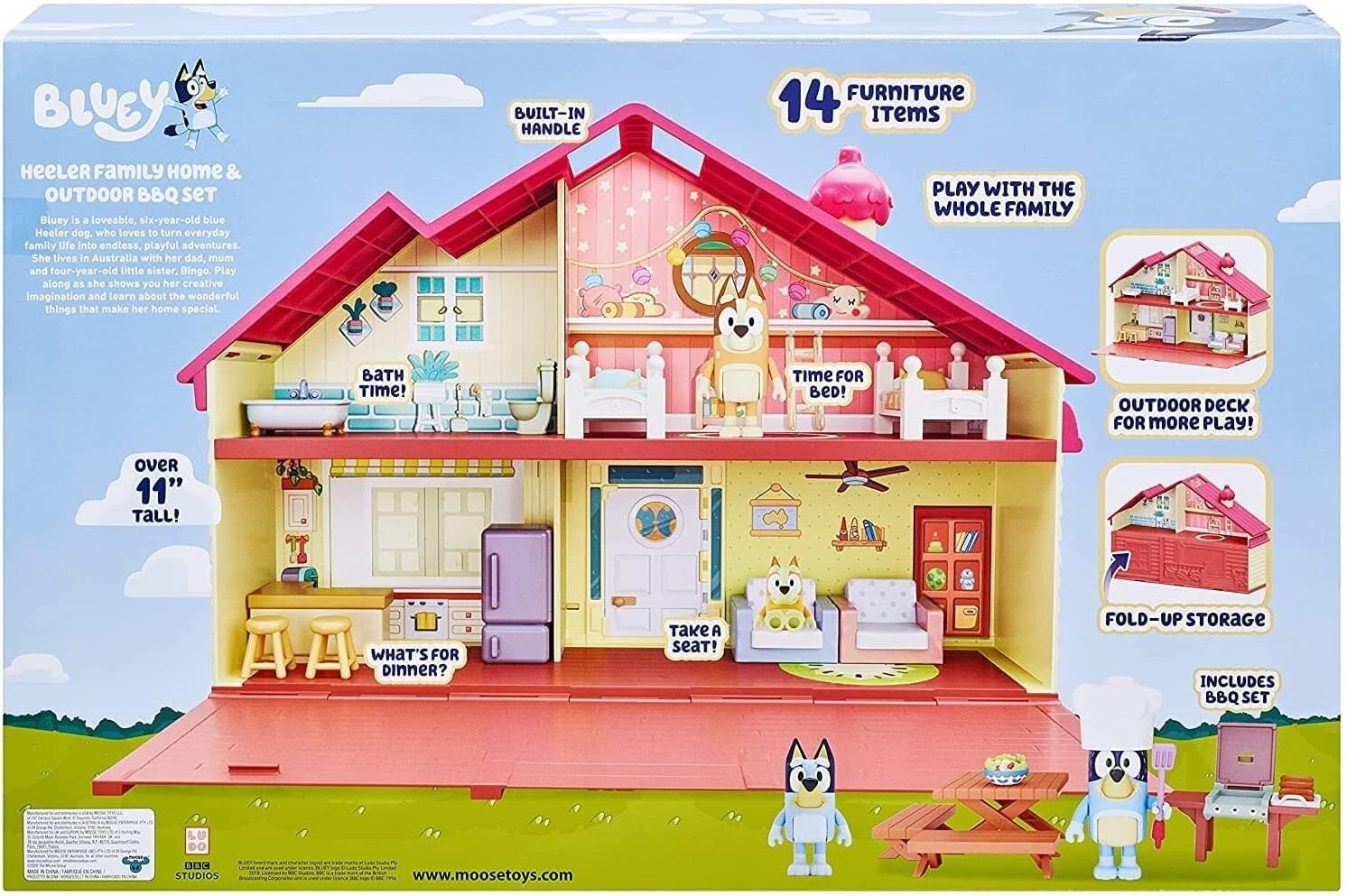 Interactive Bluey BBQ Playset with 4 Figures & Removable Furniture Pieces