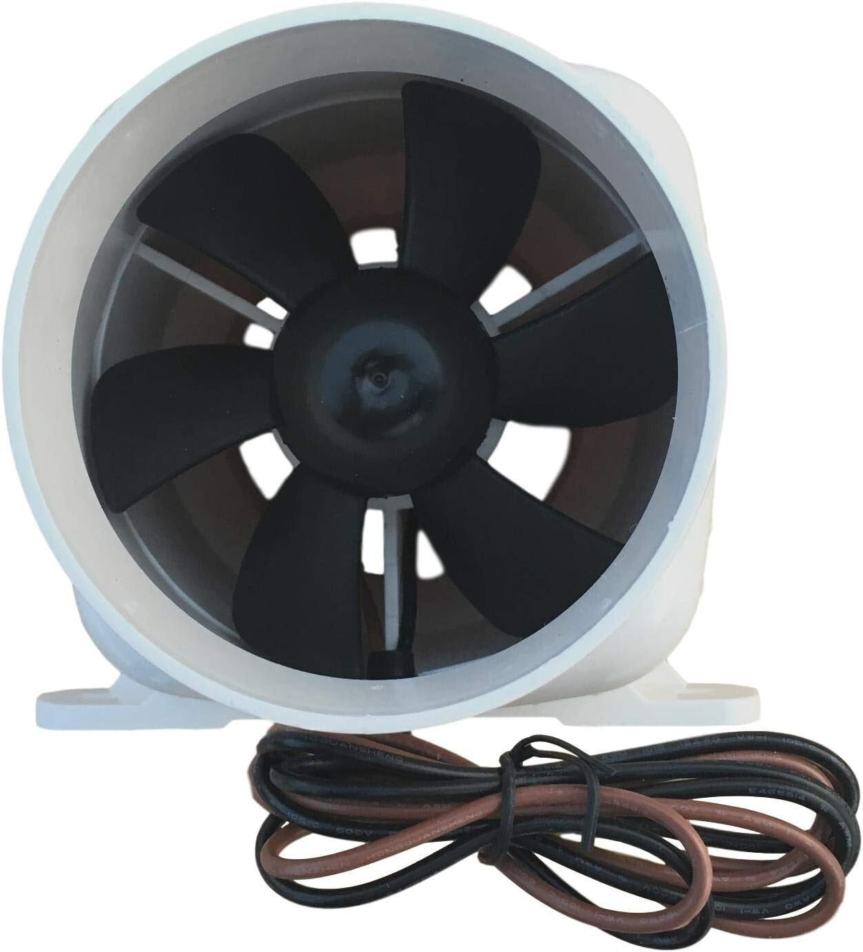 4" In-line Marine 12V DC Bilge Air Blower Exhaust Fan - High Volume Flow