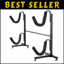 Load image into Gallery viewer, Heavy-Duty Freestanding Kayak Storage Rack with Padded Arms - Holds 2 Kayaks