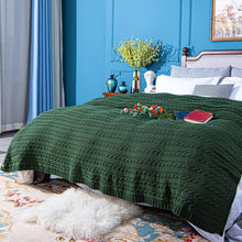 Load image into Gallery viewer, Soft 60x80 Oversize Dark Green Cable Knit Blanket – Perfect for Home &amp; Camping