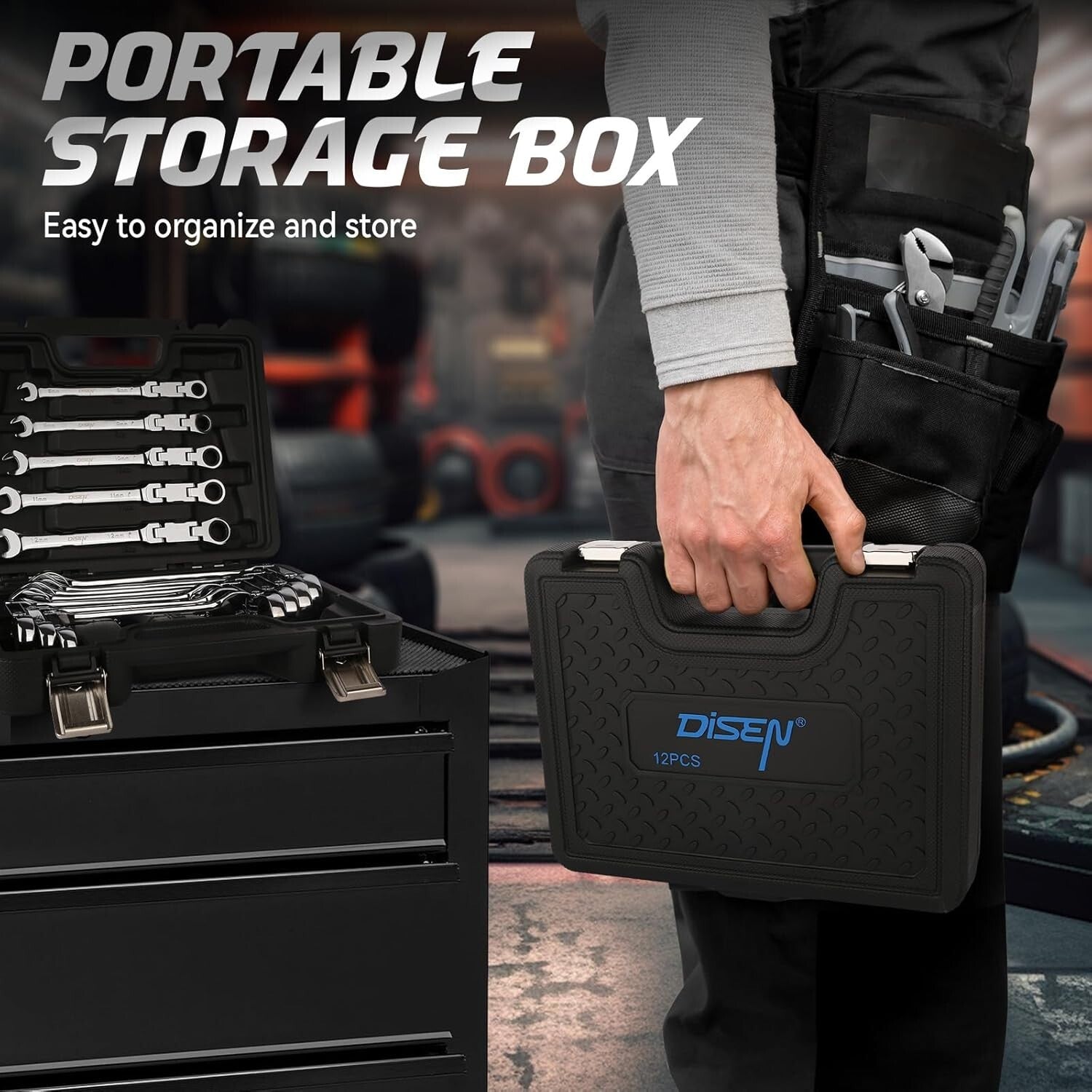 Versatile Chrome Vanadium Ratcheting Wrench Set - 25 PCS with Double Joints