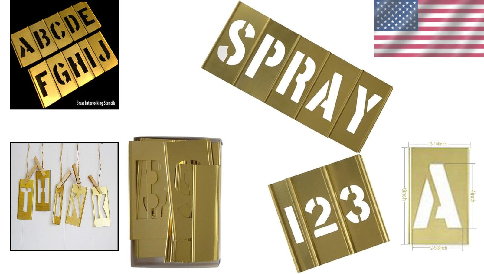 DIY 4-Inch Brass Stencil Kit - Punctuation, Letters & Numbers for Lasting Decor