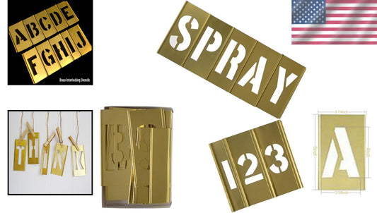 DIY 4-Inch Brass Stencil Kit - Punctuation, Letters & Numbers for Lasting Decor