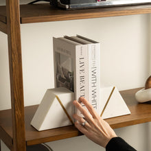 Load image into Gallery viewer, Handcrafted Decorative Marble Bookends with Non-Skid Base - Perfect for Shelving