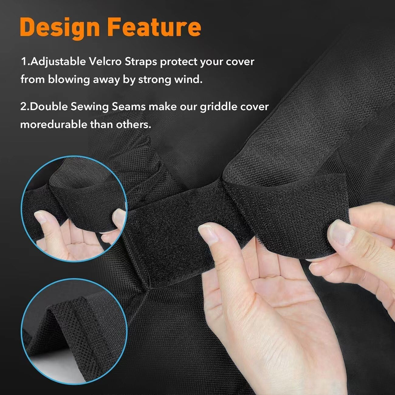 Secure-Fit Heavy-Duty Black Grill Cover for 4in1 Combo Grills - 79" Dimensions