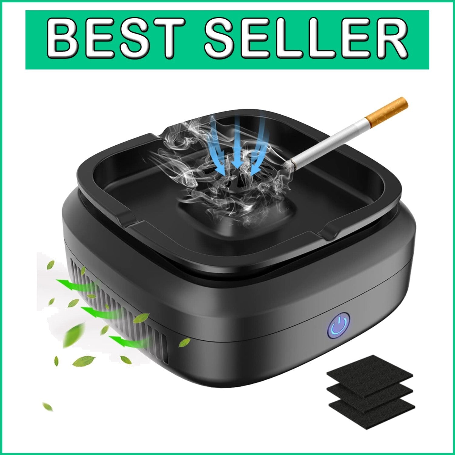 Compact Smokeless Ashtray for Home & Car - USB Rechargeable with Quiet Operation