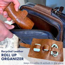 Load image into Gallery viewer, Sustainable Birthday Gift Set for Men - Recycled Leather &amp; Stylish Accessories