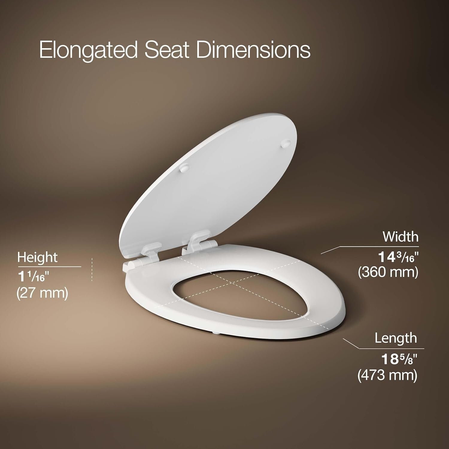 Durable White Elongated Toilet Seat with Quiet-Close Technology for Comfort