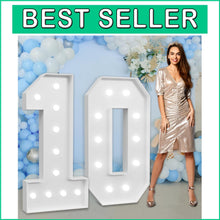 Load image into Gallery viewer, Interactive Light-Up Number 10 Kit - Perfect for Milestone Birthday Parties