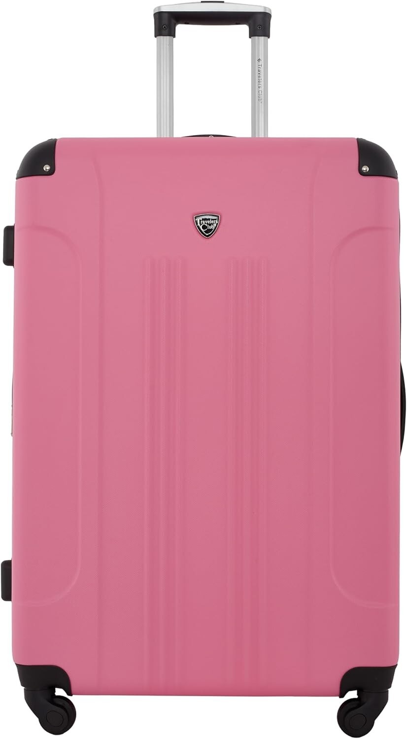 Vibrant Hot Pink Chicago 5-Piece Expandable Luggage Set with Smooth-Glide Wheels