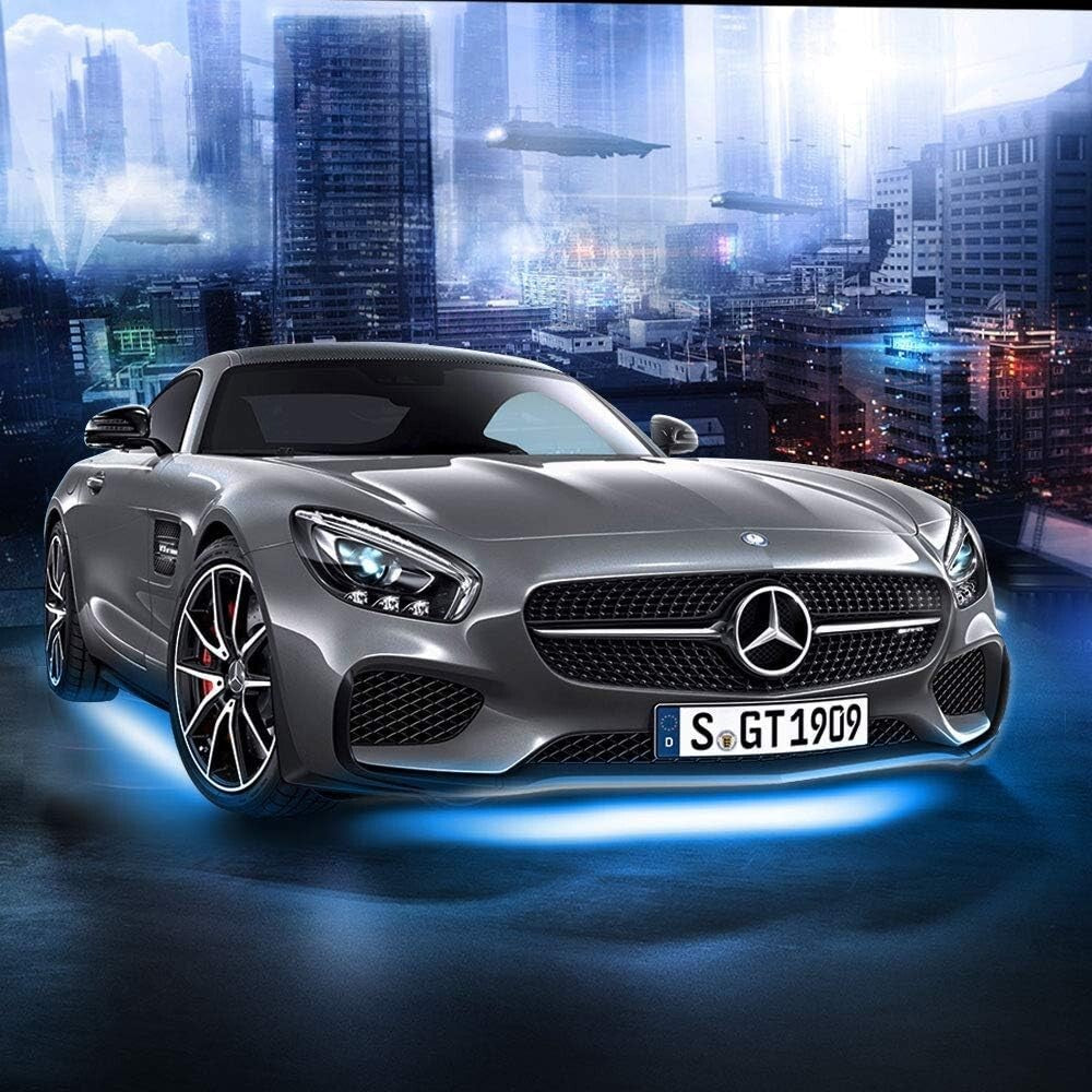 Bluetooth Car Underglow Lights Kit - 6 Waterproof LED Strip Lights for All Cars