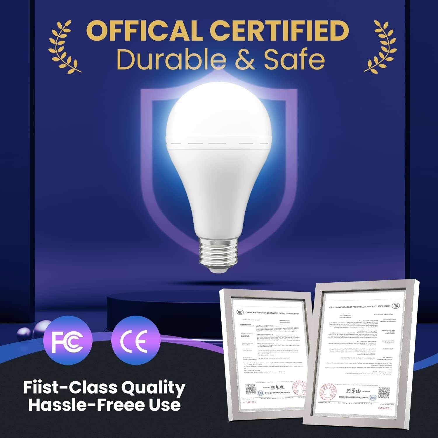 Energy-Efficient Emergency LED Light Bulbs with Adjustable Settings - E27 Base