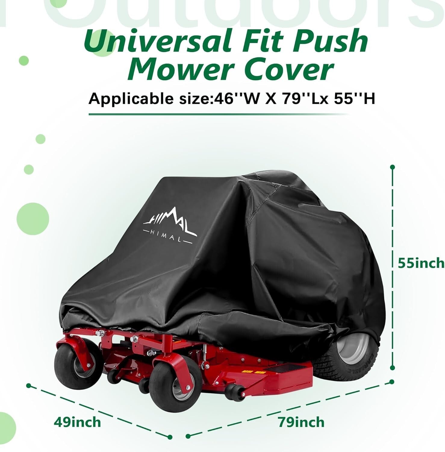600D Heavy-Duty Zero-Turn Mower Cover - Drawstring & Protection Bag Included
